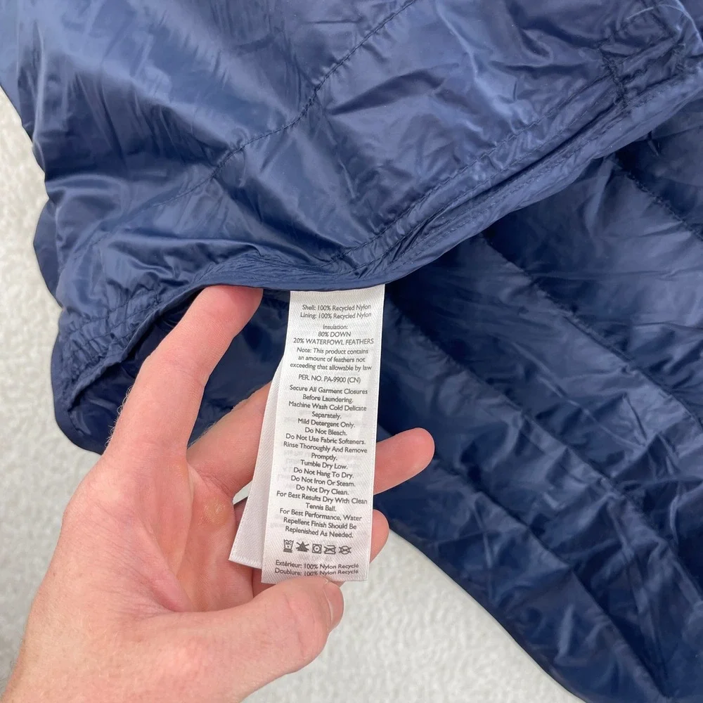 Eddie Bauer Puffer Jacket Mens L Blue 650 Down Fill Outdoor Gorpcore Hiking